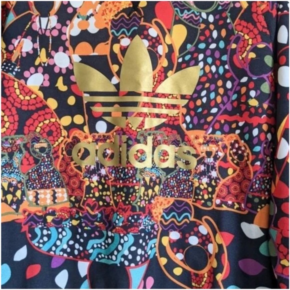 Adidas X Farm Rio Maracatu Firebird Sweatshirt Med Gold Trefoil Unisex - Picture 2 of 11